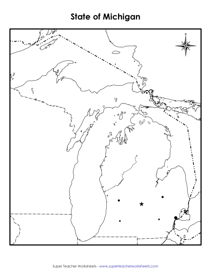 Maps - Michigan Map (Blank Cities) Maps - Michigan Map (Blank Cities)