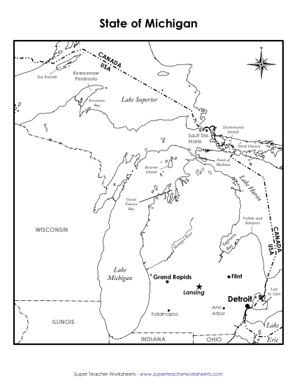 Maps - Michigan Map (Labeled) Maps - Michigan Map (Labeled)
