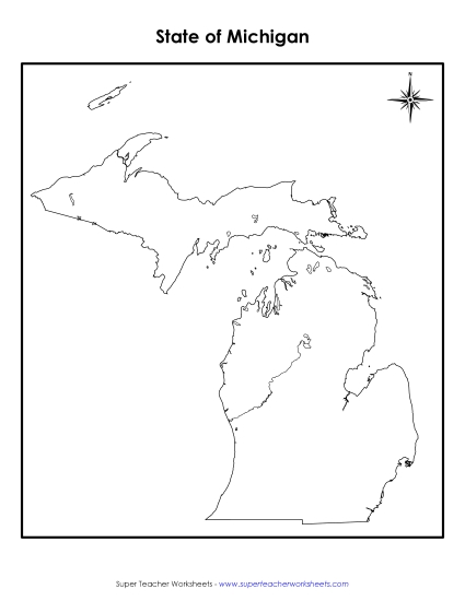 Maps - Michigan Map (No Bordering States) Maps - Michigan Map (No Bordering States)