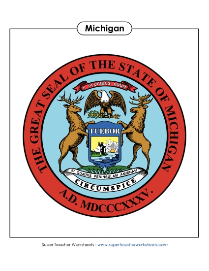 Flags & Seals - Michigan State Seal (Full-Color Version)