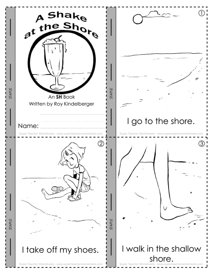 Cut and Glue Activities - Mini-Book 1:  A Shake at the Shore