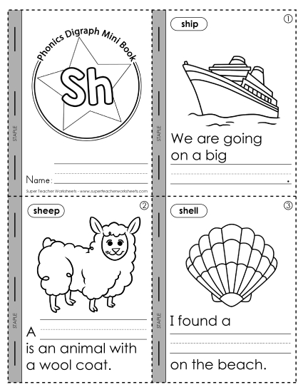 Cut and Glue Activities - Mini-Book 2: /sh/