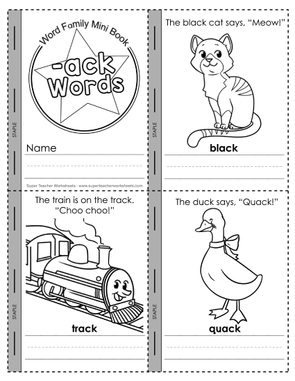 Worksheets - Mini-Book (-ack) Worksheets - Mini-Book (-ack)