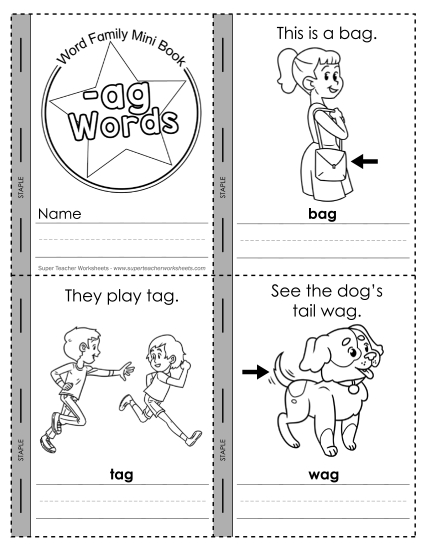 Word Family Mini-Books - Mini-Book: -ag Words