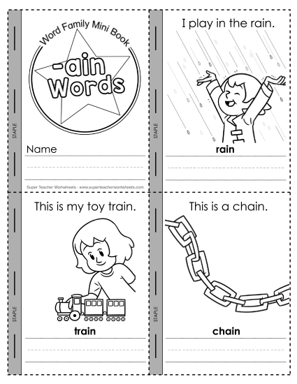Worksheets - Mini-Book (-ain) Worksheets - Mini-Book (-ain)