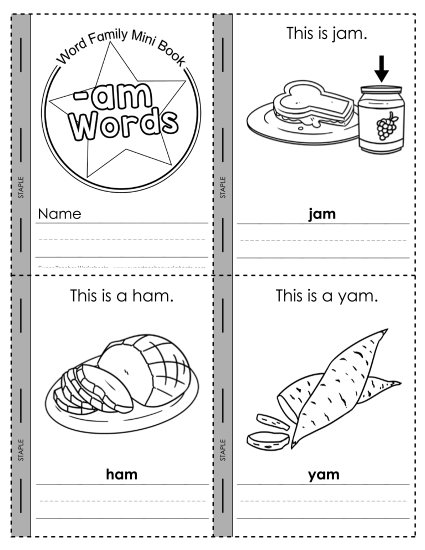 Word Family Mini-Books - Mini-Book: -am Words