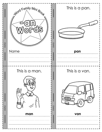 Word Family Mini-Books - Mini-Book: -an Words