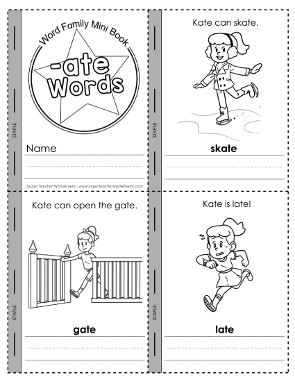 Word Family Mini-Books - Mini-Book: -ate Words