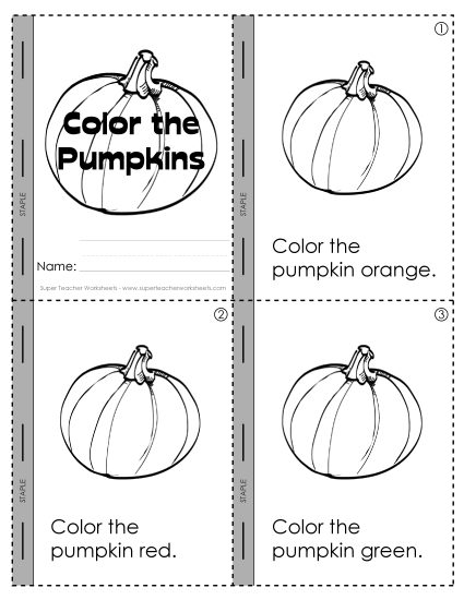 Easy-to-Read Mini-Books - Mini-Book: Color the Pumpkins
