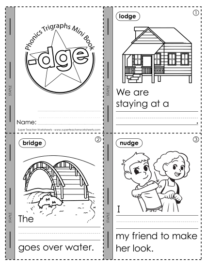 Cut-and-Glue Activities - Mini-Book (-dge Words) Cut-and-Glue Activities - Mini-Book (-dge Words)