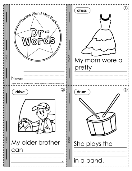 Consonant Blends - Mini-Book: Dr- Words