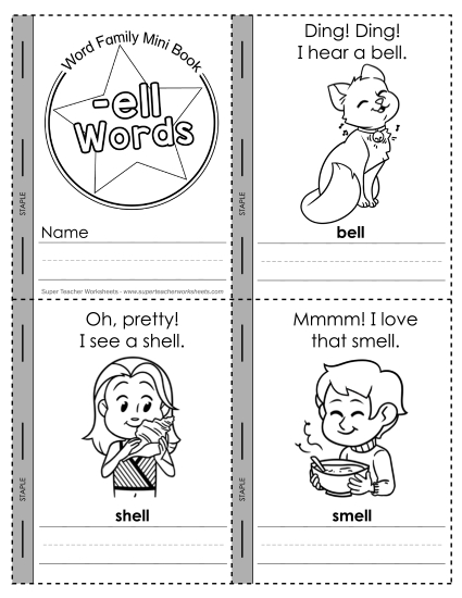 Worksheets - Mini-Book (-ell)