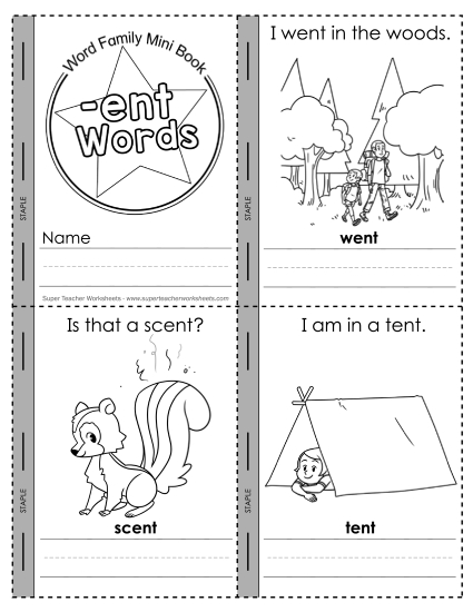 Worksheets - Mini-Book (-ent)