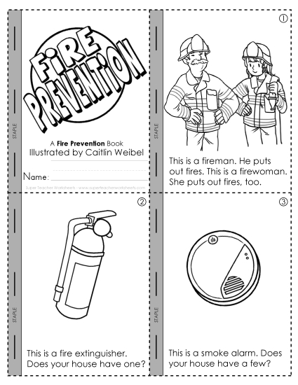 Early Literacy Activities - Mini-Book: Fire Prevention