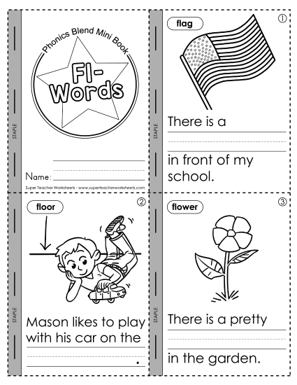 Cut and Glue Activities - Mini-Book: Fl- Words Cut and Glue Activities - Mini-Book: Fl- Words