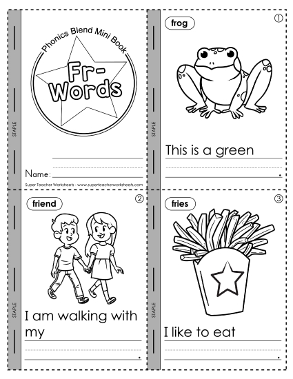 Cut and Glue Activities - Mini-Book: Fr- Words Cut and Glue Activities - Mini-Book: Fr- Words