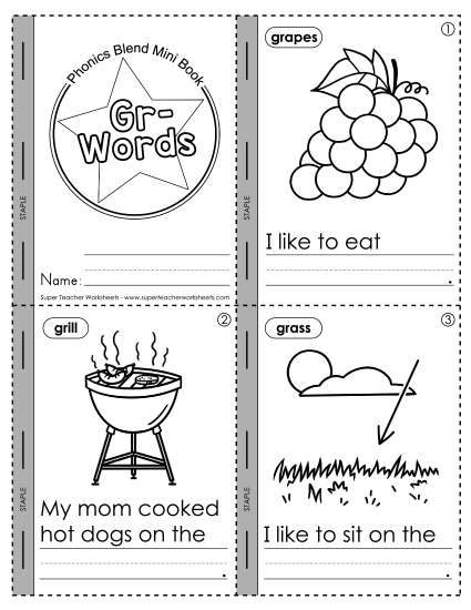 Cut and Glue Activities - Mini-Book: Gr- Words