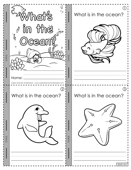 Worksheets & Activities - Mini-Book: Ocean Life Worksheets & Activities - Mini-Book: Ocean Life