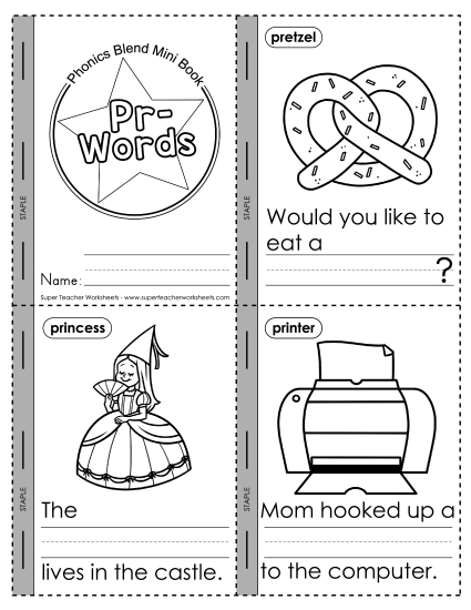 Cut and Glue Activities - Mini-Book: Pr- Words Cut and Glue Activities - Mini-Book: Pr- Words