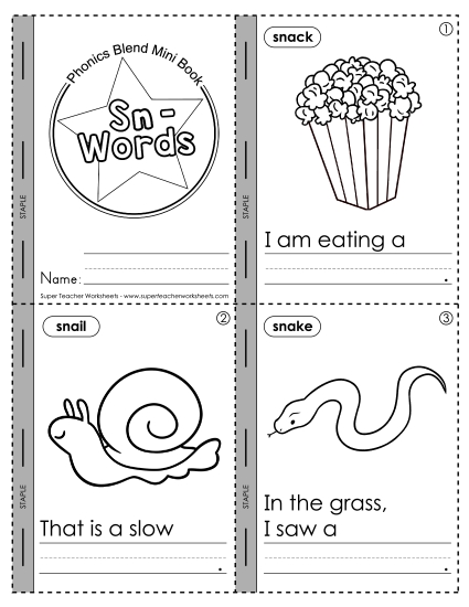 Consonant Blends - Mini-Book: Sn- Words