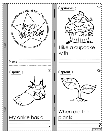 Cut and Glue Activities - Mini-Book (Spr- Words)
