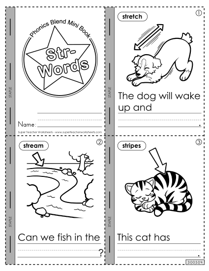 Cut-and-Glue Activities - Mini-Book (Str- Words)