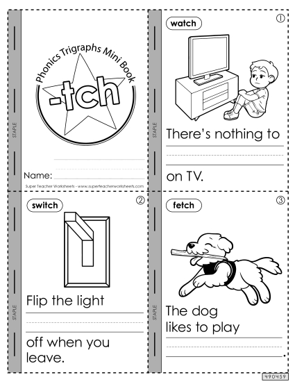 Cut-and-Glue Activities - Mini-Book (-tch Words)