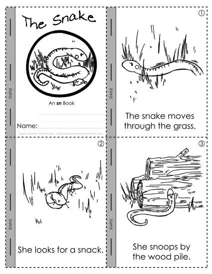 Cut and Glue Activities - Mini-Book: The Snake Cut and Glue Activities - Mini-Book: The Snake