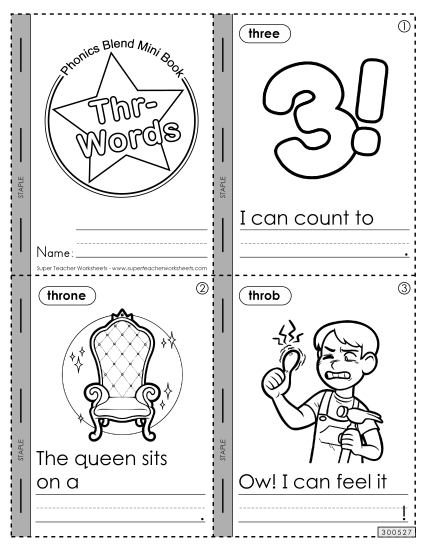 Worksheets - Mini-Book (Thr- Words) Worksheets - Mini-Book (Thr- Words)