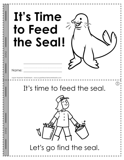Zoo Language, Reading, & Phonics - Mini-Book: Time to Feed the Seal!