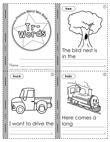 Consonant Blends - Mini-Book: Tr- Words