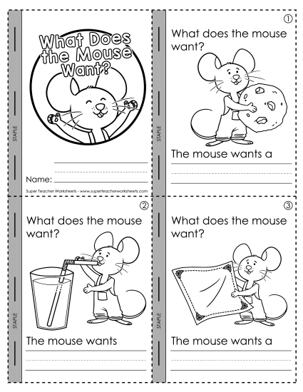 Cut and Glue Activities - Mini-Book: What Does Mouse Want? Cut and Glue Activities - Mini-Book: What Does Mouse Want?