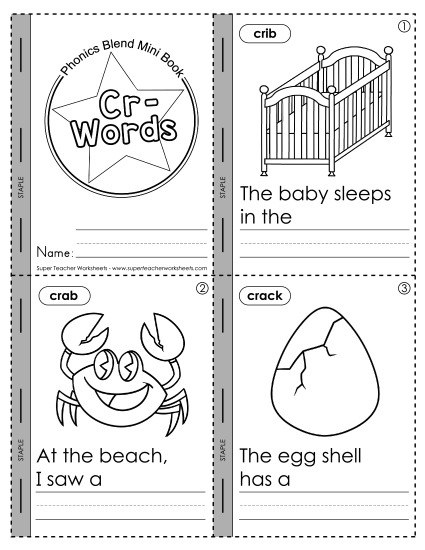 Consonant Blends - Mini-Books: Cr- Words 