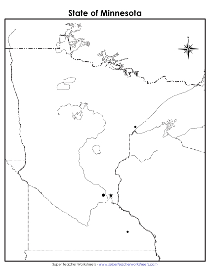 Minnesota Map Blank Cities Printable - Minnesota Map Blank Cities Printable Worksheet 25419 001