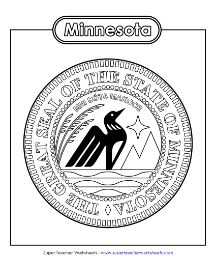 Flags & Seals - Minnesota State Seal (Black & White)