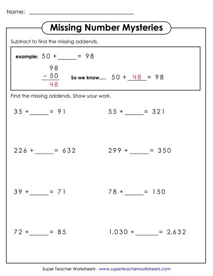Partial Sums - Missing Addends Partial Sums - Missing Addends