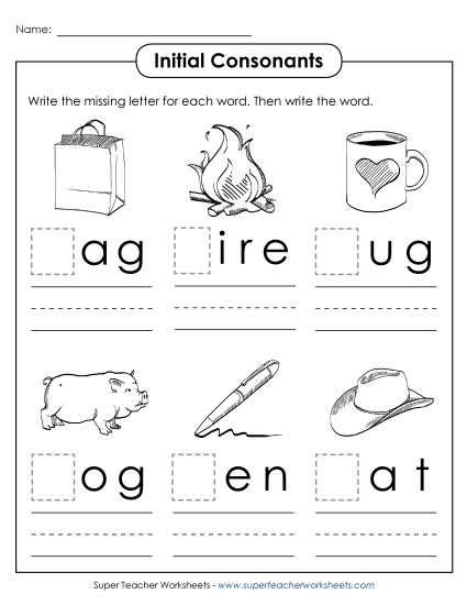 Missing Beginning Letters 1