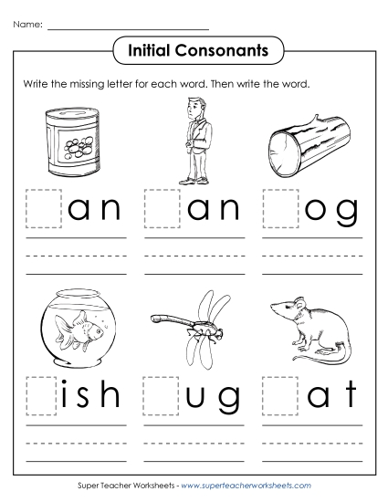 Missing Beginning Letters 2