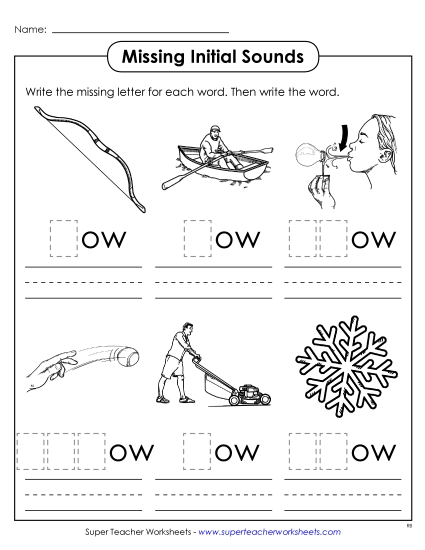 Long-O Sound (as in Grow) - Missing Initial Sounds (-ow) Long-O Sound (as in Grow) - Missing Initial Sounds (-ow)