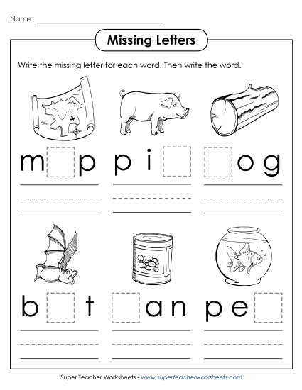 Missing Letters - Missing Letters 2 (CVC Words) Missing Letters - Missing Letters 2 (CVC Words)