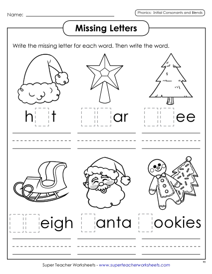 Worksheets - Missing Letters
