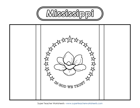 Flags & Seals - Mississippi Flag Coloring Page Flags & Seals - Mississippi Flag Coloring Page