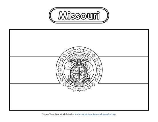 Flags & Seals - Missouri Flag Coloring Page