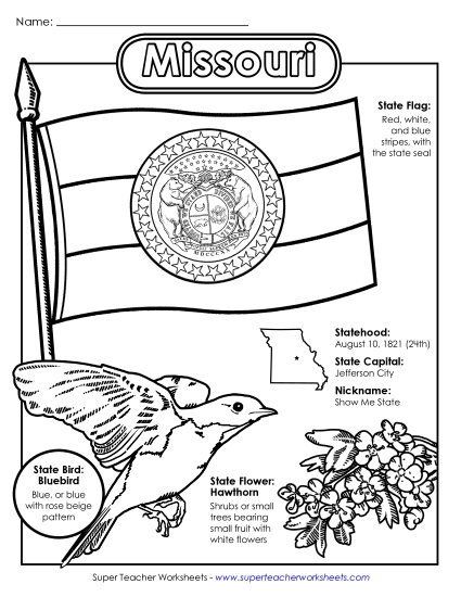Symbols - Missouri State Symbols Coloring Page