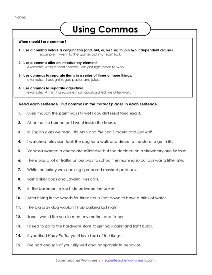 Mixed Comma Usage - Mixed Comma Usage