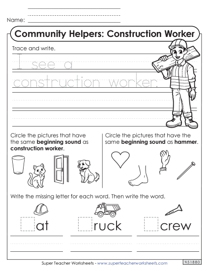 Early Literacy - Mixed Literacy Skills: Construction Worker Early Literacy - Mixed Literacy Skills: Construction Worker