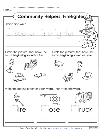 Early Literacy Activities - Mixed Literacy Skills: Firefighter