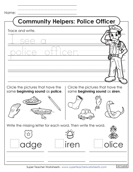 Early Literacy - Mixed Literacy Skills: Police Officer Early Literacy - Mixed Literacy Skills: Police Officer