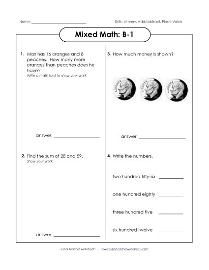 Mixed Math (Level B: Grade 2) - Mixed Math: B1 Mixed Math (Level B: Grade 2) - Mixed Math: B1