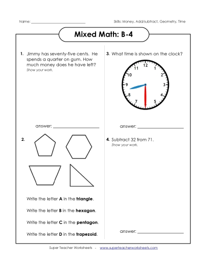 Mixed Math (Level B: Grade 2) - Mixed Math: B4